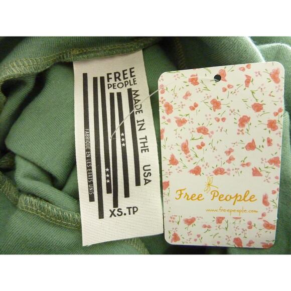 NWT Free People Green Turtleneck Tunic Top Sleeveless Shirt XS Muscle Tank - Picture 6 of 6